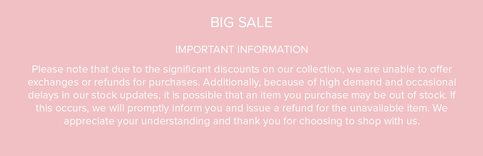 BIG SALE