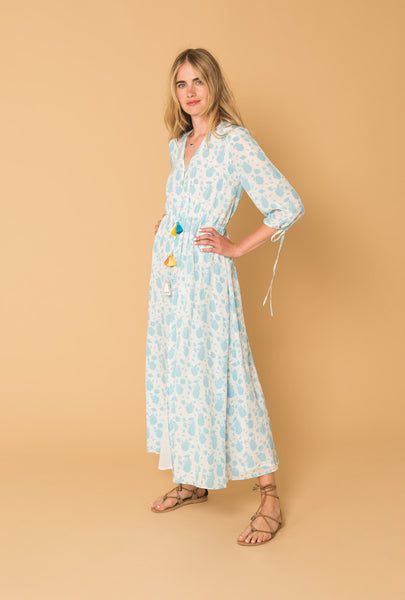 Zephyr Blue Botton Dress