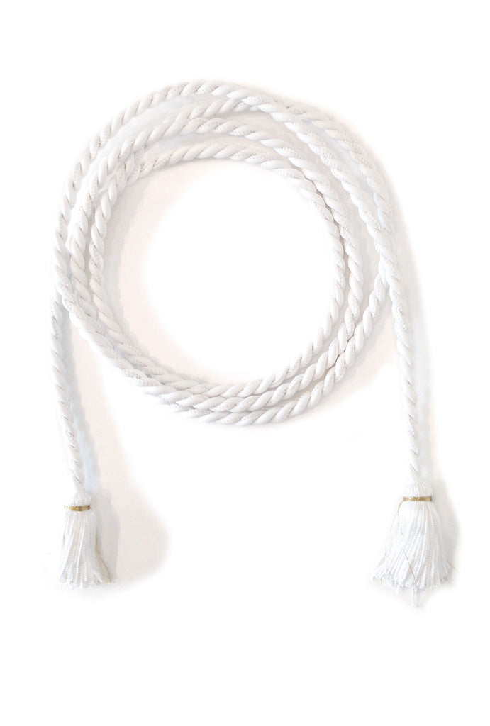 White Leather braided Belt