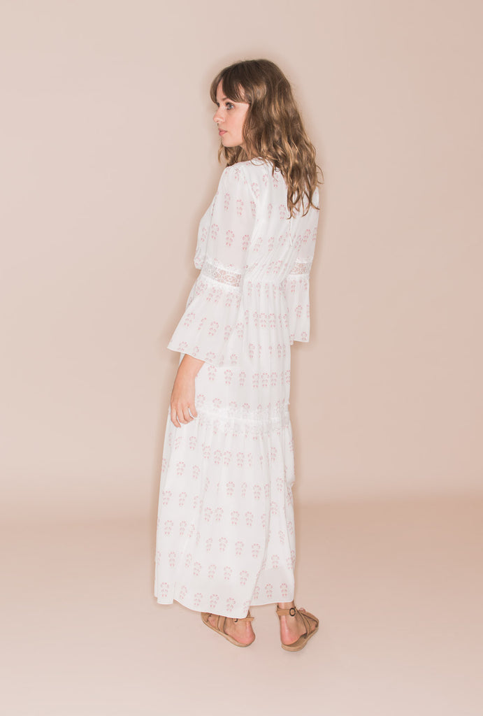 Summer Morning 70s Bell Sleeves Dress