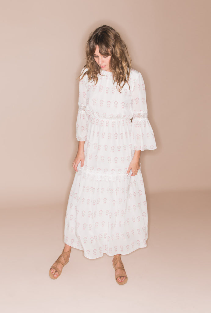 Summer Morning 70s Bell Sleeves Dress