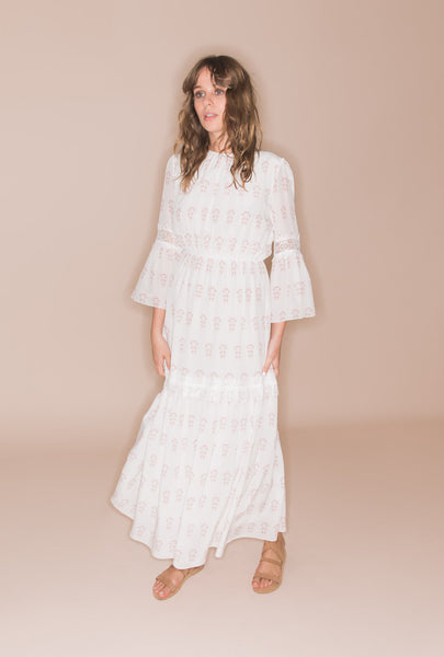 Summer Morning 70s Bell Sleeves Dress