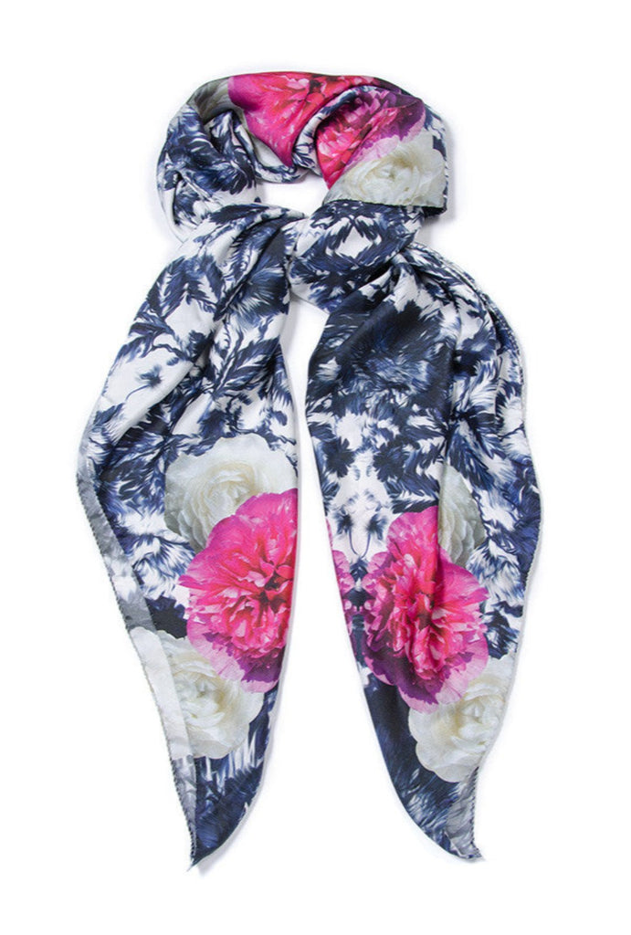 exclusive collaboration floral silk scarf 